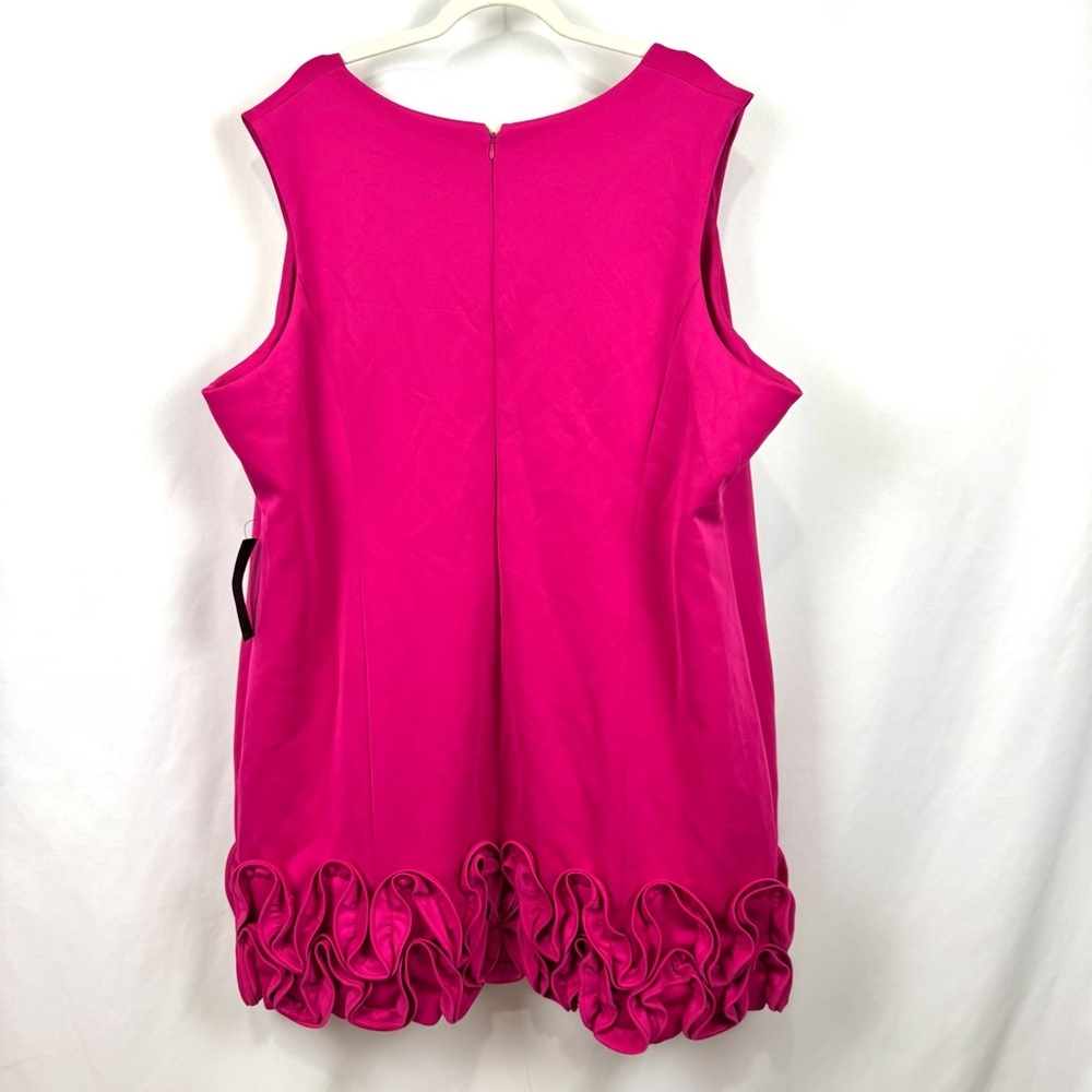 Lane Bryant Sz 26p Pink Sleeveless Ruffled Hem Sheath Dress V-Neck Romantic Sexy - Picture 5 of 13
